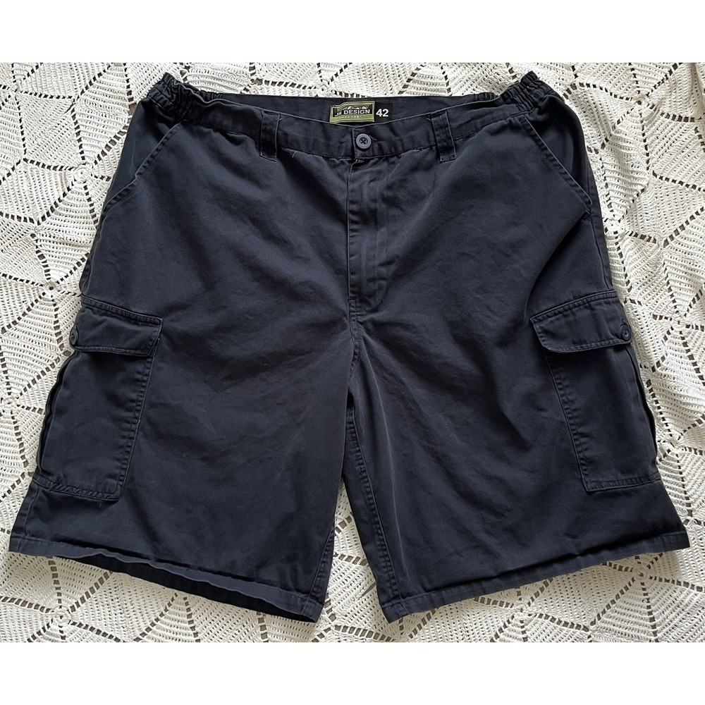 JH Design Outdoors Blue Cargo Shorts Men's 42 Utility 100% Cotton Casual Pockets